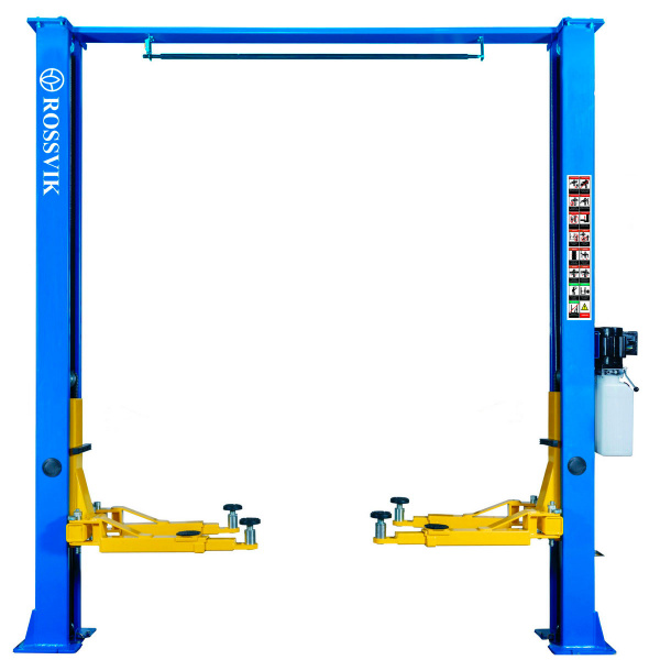 Автоподъемник двухстоечный ROSSVIK V2-4L г/п 4.0т, 220В, с верхней синхронизацией. Синий