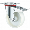 Колеса поворотные c боковым тормозом (полипропилен) Колеса поворотные c боковым тормозом (полипропилен)