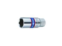Головка свечная шестигранная 1/2", 21 мм, L = 70 мм, резиновый фиксатор KING TONY 463521R